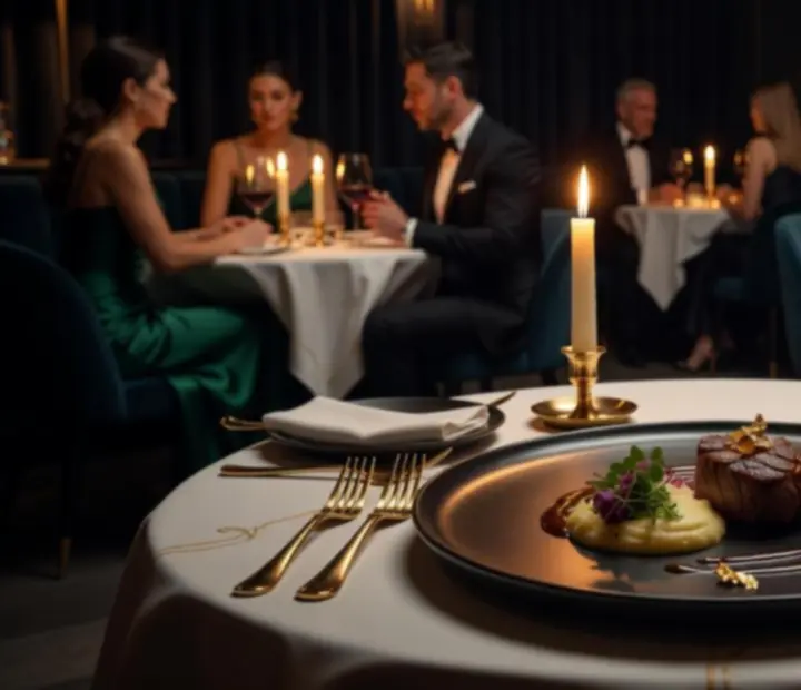 Elegantně nasvícený talíř se sezónním signature chodem v restauraci Czech Palace